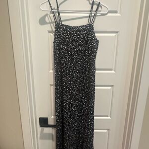Elegant Black and White Polka Dot Dress